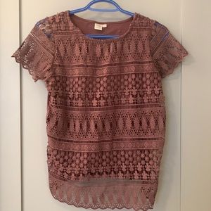 Twik by Simons Purple Lace T-shirt size Small EUC